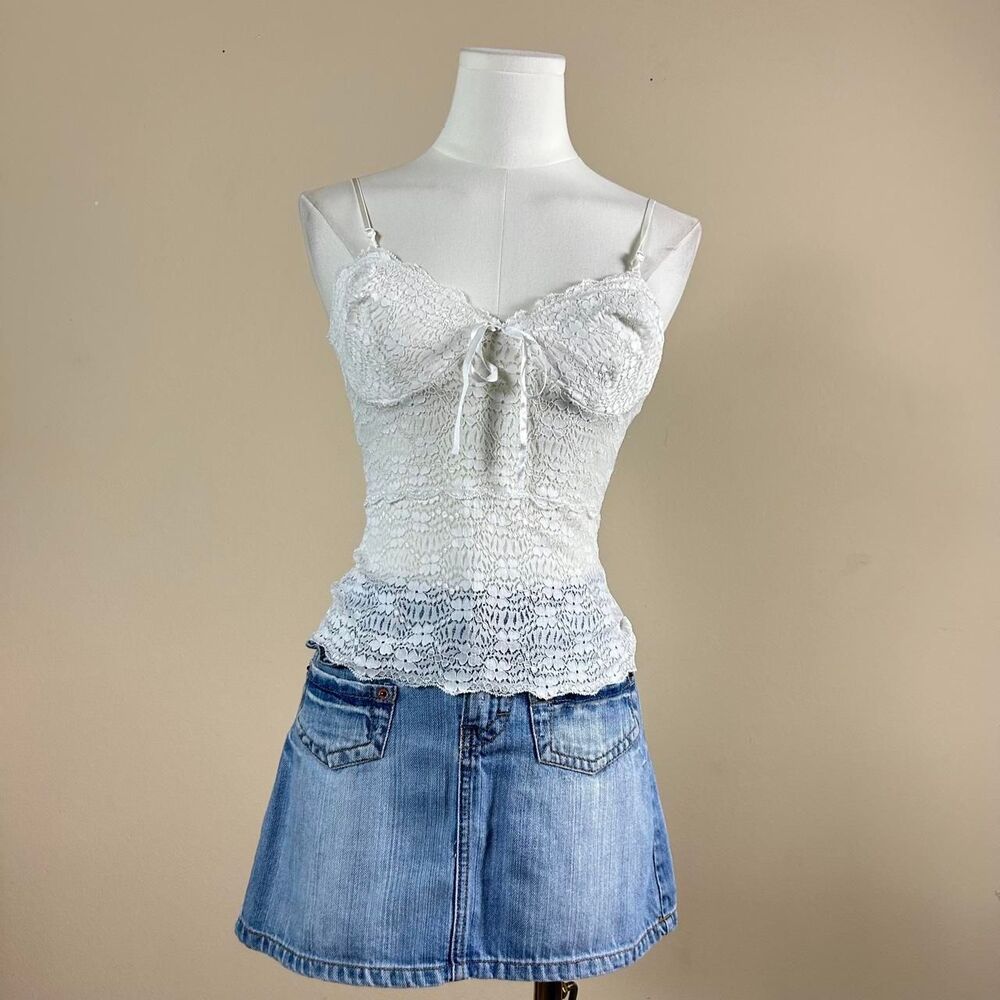 White Coquette Lace Bustier Top
